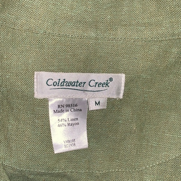 Coldwater Creek Green Linen Blend blazer/Hack-ing jacket size M - Picture 5 of 6